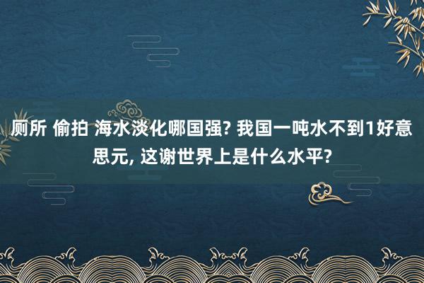 厕所 偷拍 海水淡化哪国强? 我国一吨水不到1好意思元, 这谢世界上是什么水平?