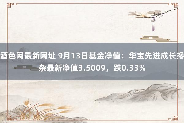 酒色网最新网址 9月13日基金净值：华宝先进成长搀杂最新净值3.5009，跌0.33%