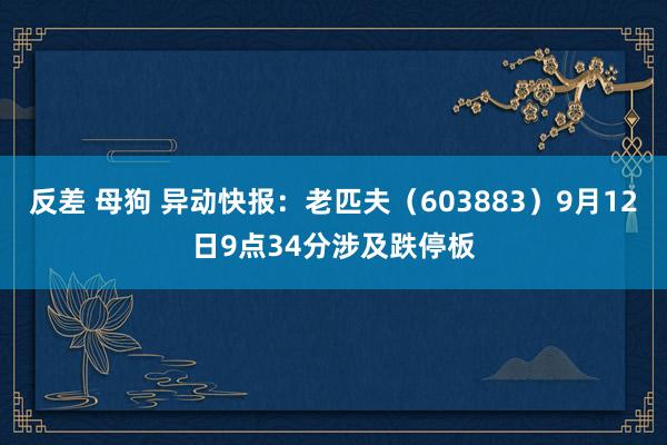 反差 母狗 异动快报：老匹夫（603883）9月12日9点34分涉及跌停板