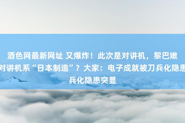 酒色网最新网址 又爆炸！此次是对讲机，黎巴嫩爆炸对讲机系“日本制造”？大家：电子成就被刀兵化隐患突显