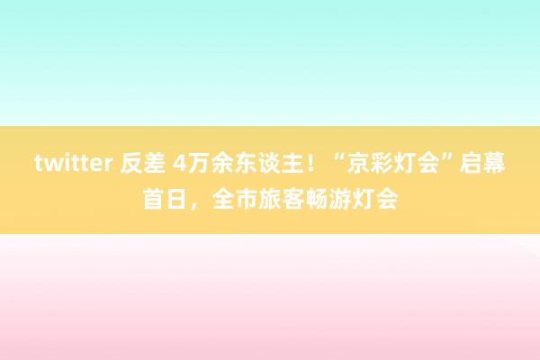 twitter 反差 4万余东谈主！“京彩灯会”启幕首日，全市旅客畅游灯会