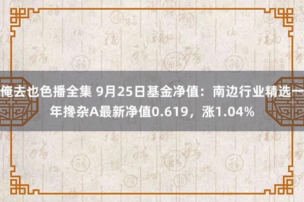 俺去也色播全集 9月25日基金净值：南边行业精选一年搀杂A最新净值0.619，涨1.04%