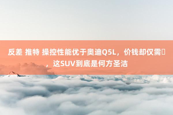 反差 推特 操控性能优于奥迪Q5L，价钱却仅需⅓，这SUV到底是何方圣洁