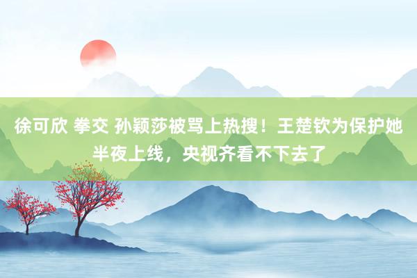 徐可欣 拳交 孙颖莎被骂上热搜！王楚钦为保护她半夜上线，央视齐看不下去了