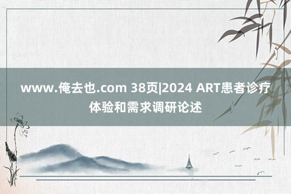 www.俺去也.com 38页|2024 ART患者诊疗体验和需求调研论述