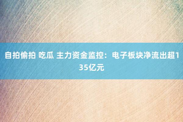 自拍偷拍 吃瓜 主力资金监控：电子板块净流出超135亿元