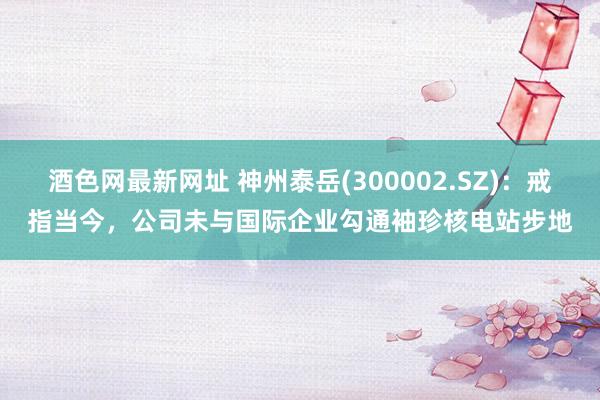 酒色网最新网址 神州泰岳(300002.SZ)：戒指当今，公司未与国际企业勾通袖珍核电站步地