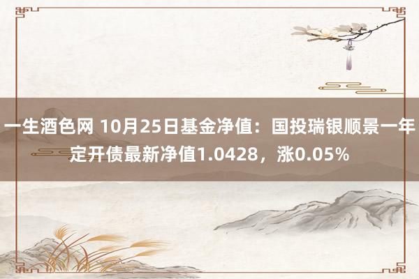 一生酒色网 10月25日基金净值：国投瑞银顺景一年定开债最新净值1.0428，涨0.05%