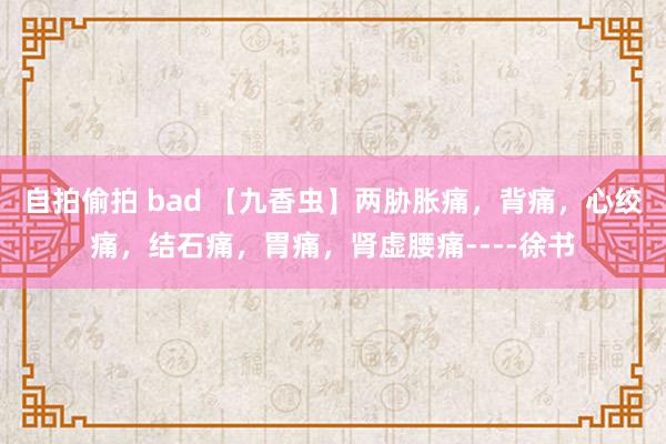 自拍偷拍 bad 【九香虫】两胁胀痛，背痛，心绞痛，结石痛，胃痛，肾虚腰痛----徐书