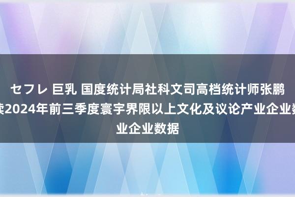 セフレ 巨乳 国度统计局社科文司高档统计师张鹏解读2024年前三季度寰宇界限以上文化及议论产业企业数据