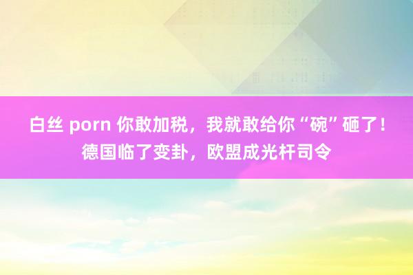 白丝 porn 你敢加税，我就敢给你“碗”砸了！德国临了变卦，欧盟成光杆司令