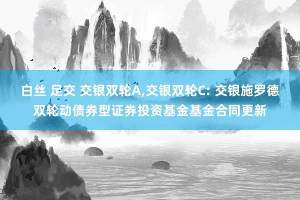 白丝 足交 交银双轮A，交银双轮C: 交银施罗德双轮动债券型证券投资基金基金合同更新