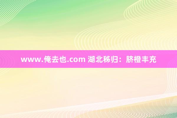 www.俺去也.com 湖北秭归：脐橙丰充